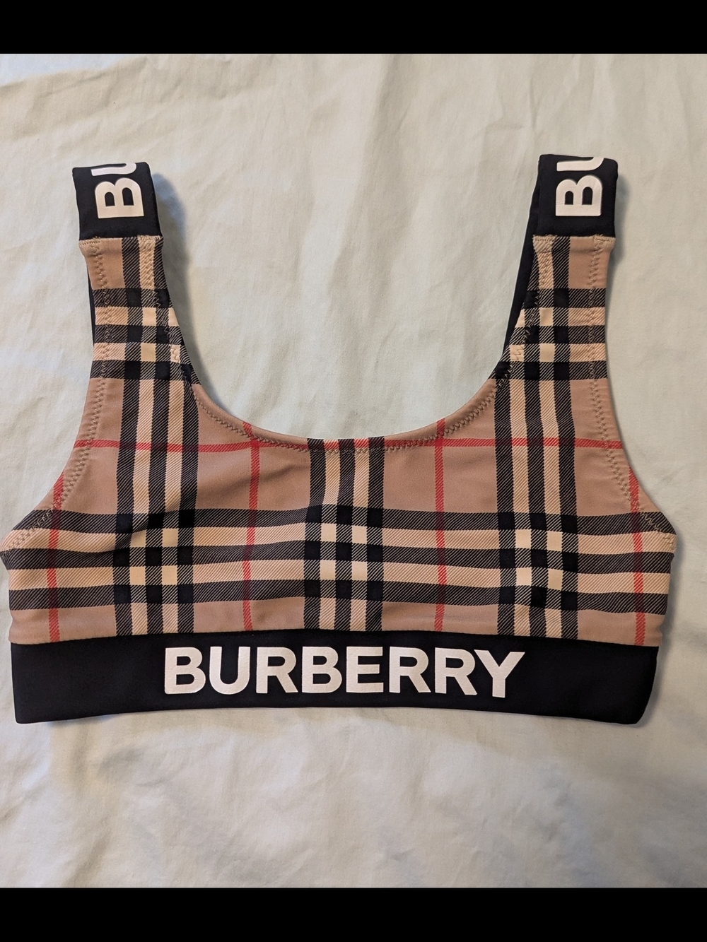 BURBERRY Girls 10 Y Bathing Suit Top Sport Bra Style Swim Nwot